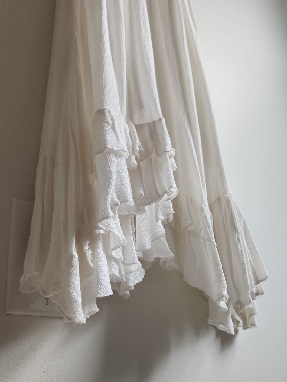 Free People Adella White Lace-Detail Maxi Boho Bridal Beach Dress Size Small - Picture 12 of 16